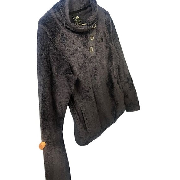 The North Face Womens FUZZY Fleece Pullover With Button Detailing, NAVY BLUE, SM - Picture 7 of 8